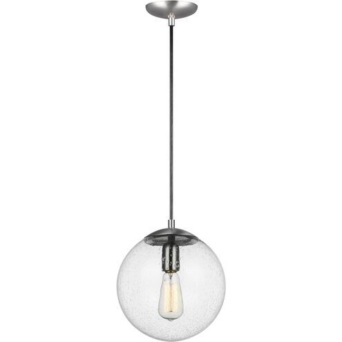Leo - Hanging Globe 1 Light 10 inch Satin Aluminum Pendant Ceiling Light