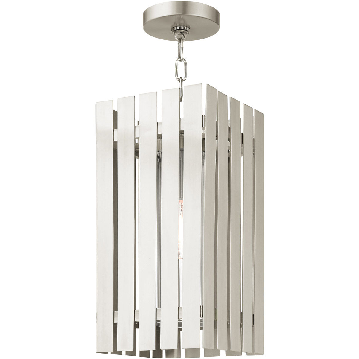 Greenwich 1 Light 8 inch Brushed Nickel Outdoor Pendant Lantern