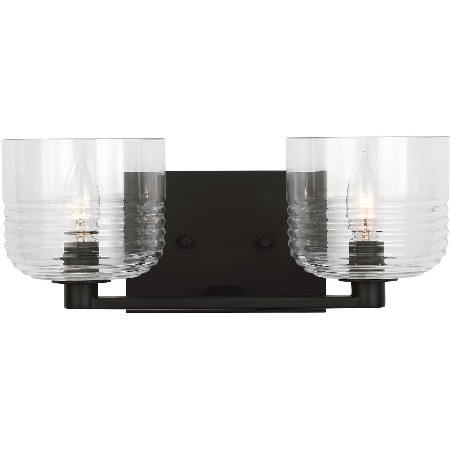 Drew & Jonathan Lochdale 2 Light 14.75 inch Midnight Black Vanity Light Wall Light, Medium