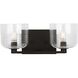 Drew & Jonathan Lochdale 2 Light 14.75 inch Midnight Black Vanity Light Wall Light, Medium
