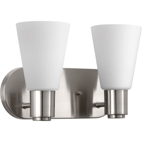 Logic 2 Light 12.5 inch Brushed Nickel Bath Vanity Wall Light, Design Series