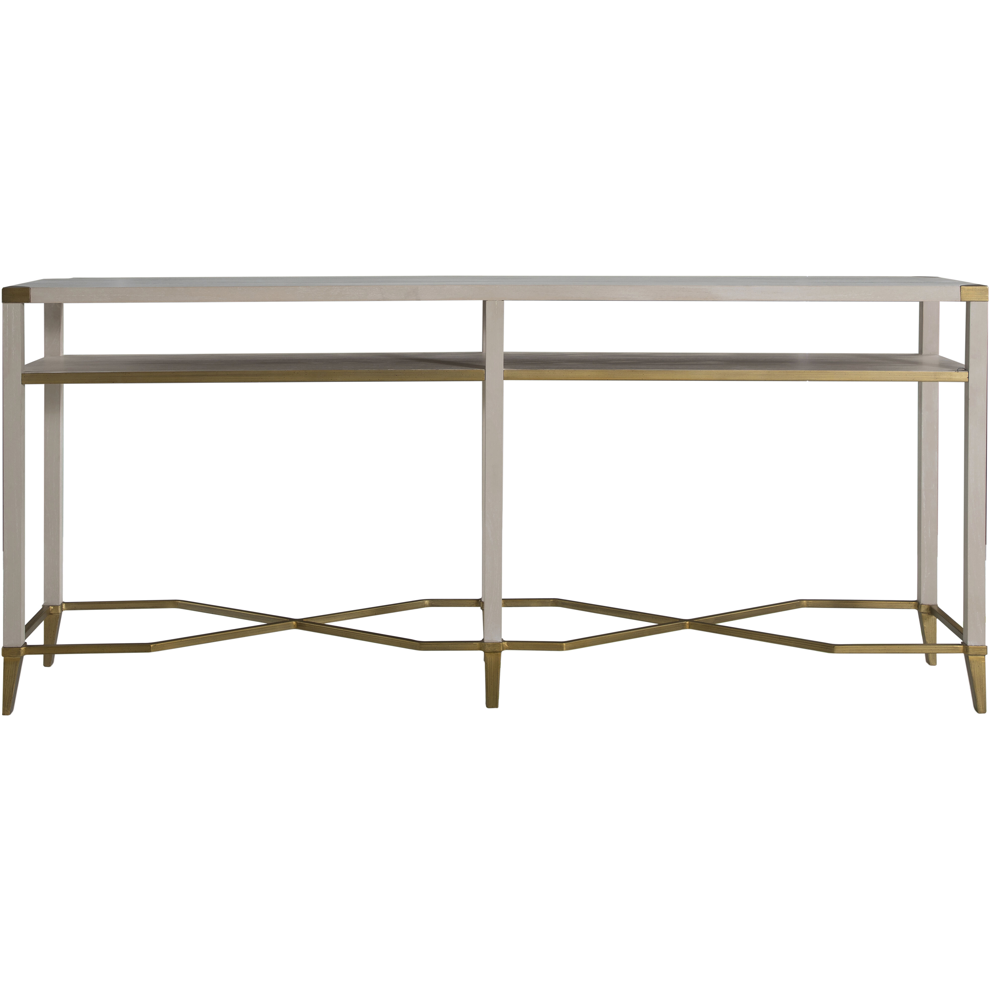 Sue 70 X 15 inch Cerused White and Brushed Gold Console Table