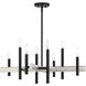 Denmark 8 Light 28 inch Black with Brushed Nickel Accents Chandelier Ceiling Light