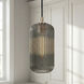 Malek 1 Light 5.88 inch Gold Corded Pendant Ceiling Light in Smoked Ribbed Glass