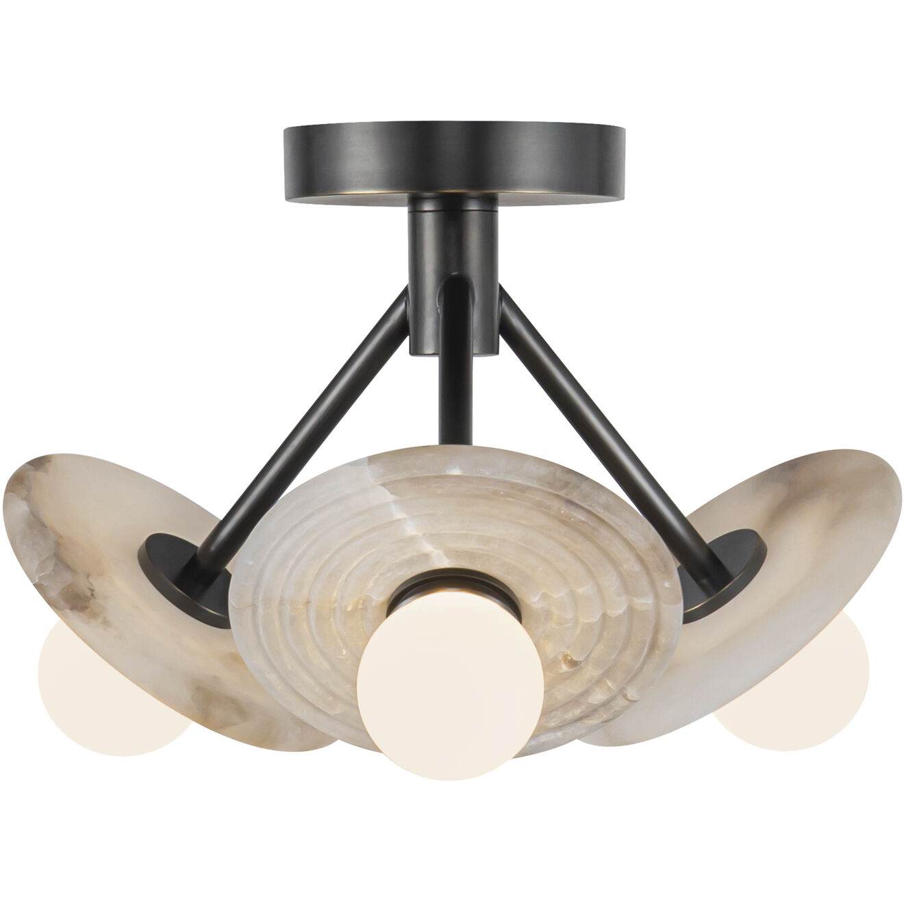 Alora SF346313UBAR Dahlia 13 inch Urban Bronze and Alabaster Semi
