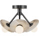 Dahlia 13 inch Urban Bronze and Alabaster Semi Flush Mount Ceiling Light