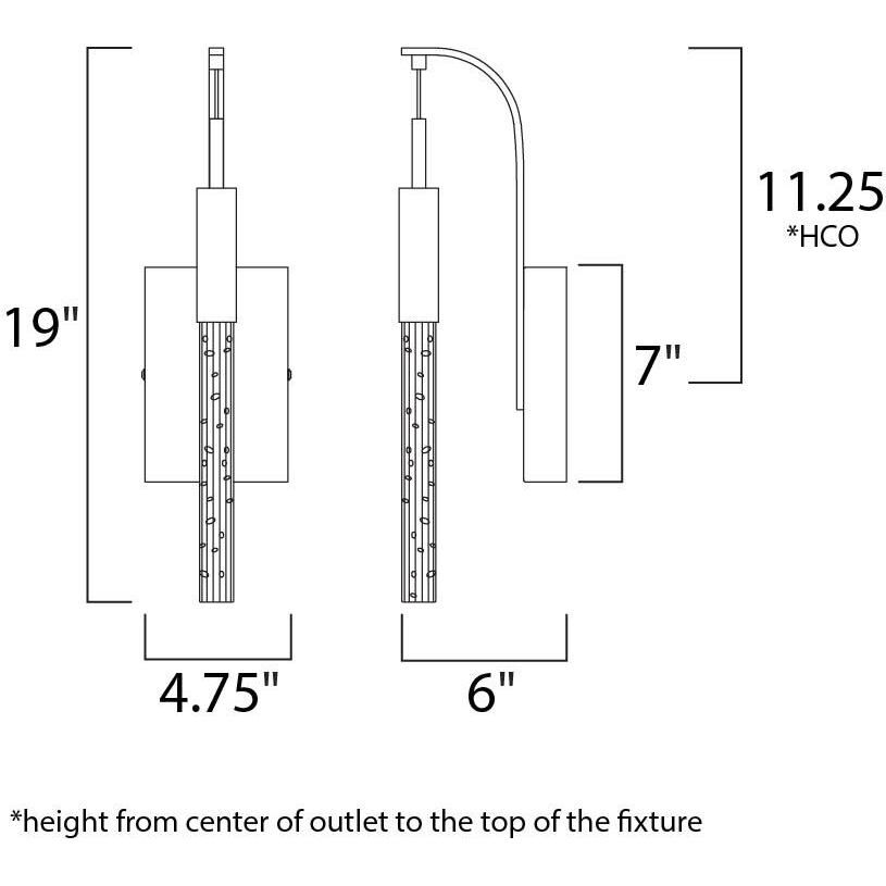 Scepter LED 4.5 inch Black Chrome Wall Sconce Wall Light in Bubble