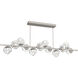 Luna LED 72 inch Beige Silver Chandelier Ceiling Light in 3000K LED, Geo Inner - Clear Outer, Twisted Branch