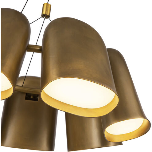 Bell 19.38 inch Vintage Brass Chandelier Ceiling Light