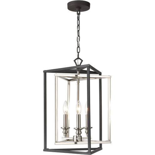 Monaca 3 Light 16 inch Charcoal with Satin Nickel Pendant Ceiling Light