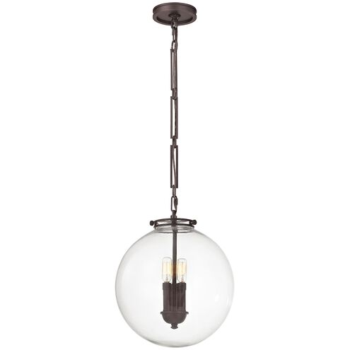 Gramercy 3 Light 14 inch Oil Rubbed Bronze with Clear Pendant Ceiling Light