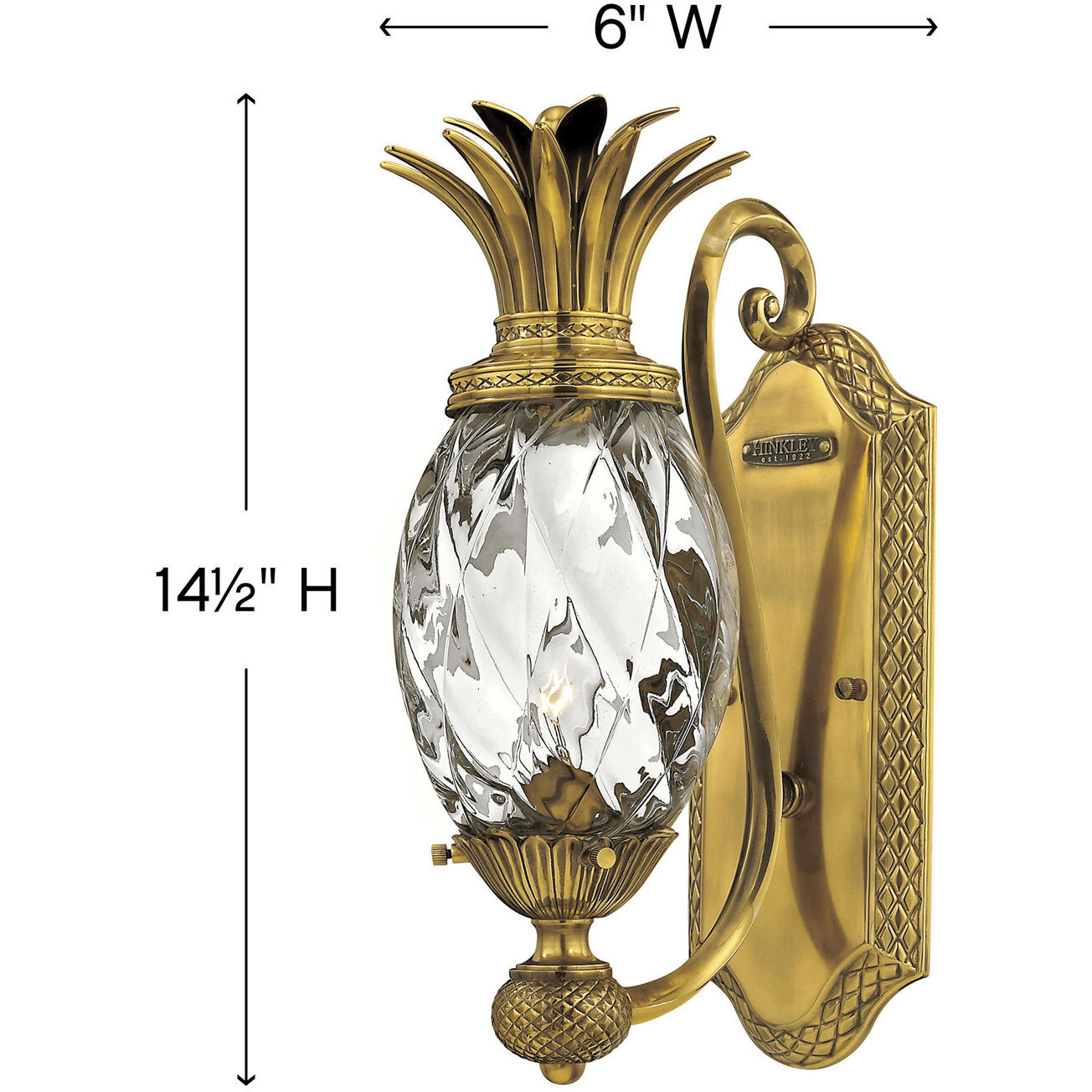 Plantation 1 Light 6 inch Burnished Brass Indoor Wall Sconce Wall Light