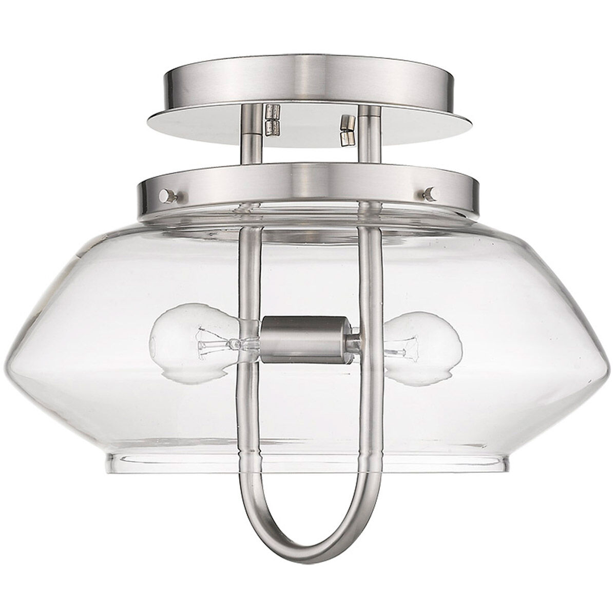 Garner 2 Light 17 inch Satin Nickel Semi-Flush Mount Ceiling Light