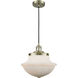 Franklin Restoration Oxford 1 Light 12 inch Antique Brass Mini Pendant Ceiling Light in Incandescent, Matte White, Franklin Restoration