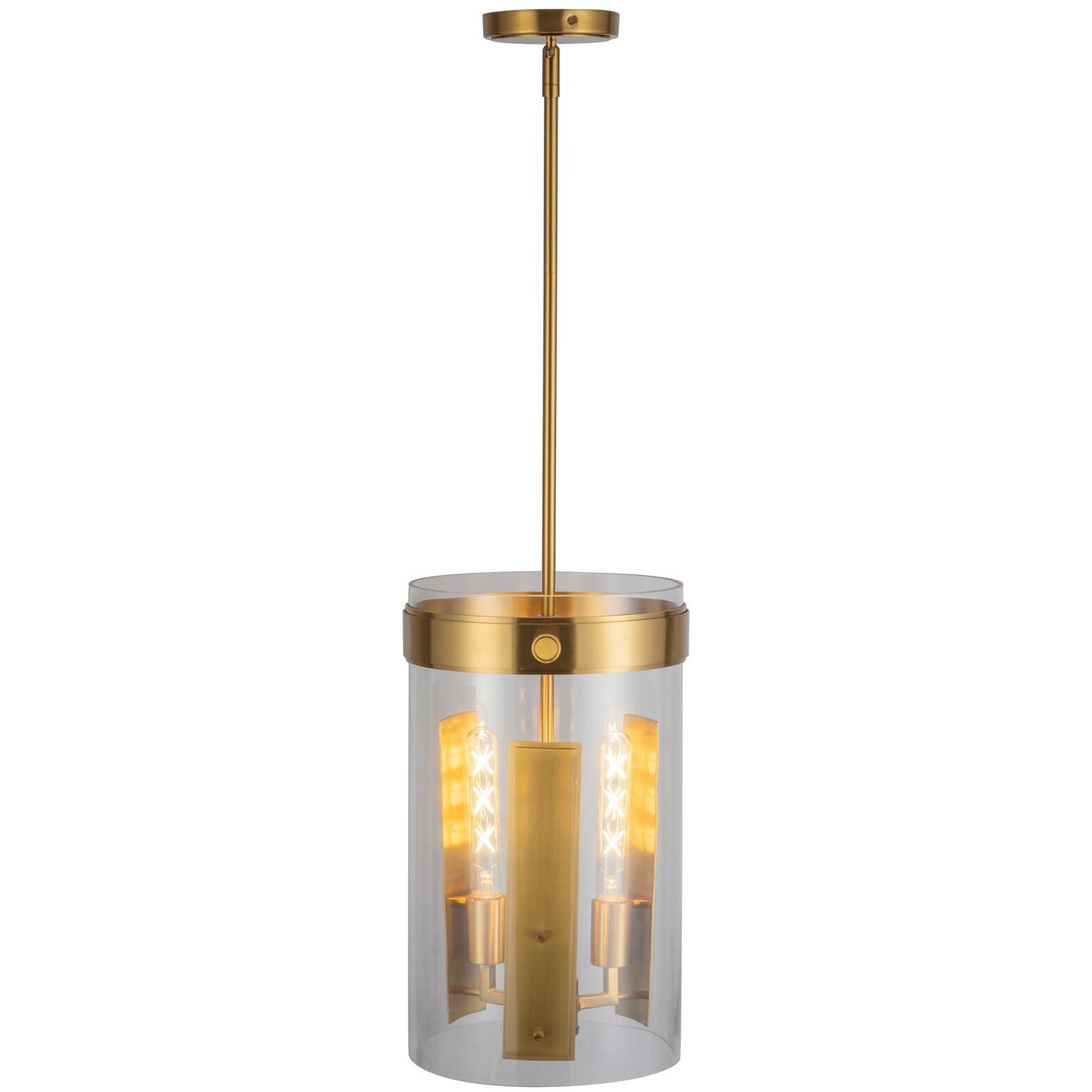 Dahlia 3 Light 10.25 inch Brushed Brass Pendant Ceiling Light