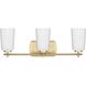Adley 3 Light 23 inch Satin Brass Bath Vanity Light Wall Light