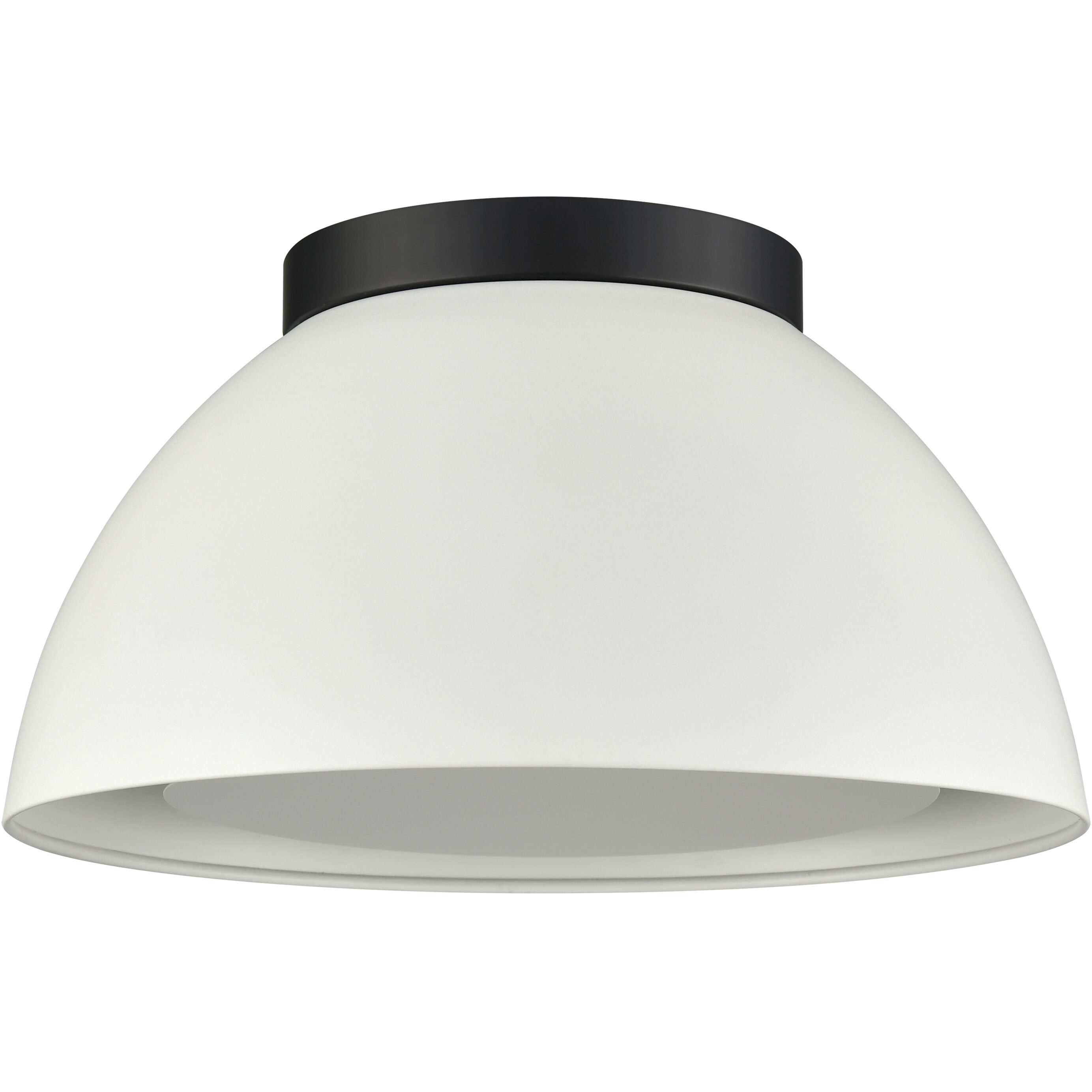 Pelham 2 Light 10 inch White with Matte Black Flush Mount Ceiling Light