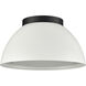 Pelham 2 Light 10 inch White with Matte Black Flush Mount Ceiling Light