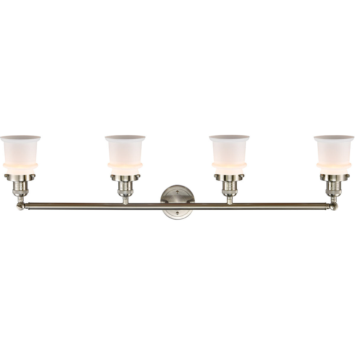 Franklin Restoration Small Canton LED 42 inch Brushed Satin Nickel Bath Vanity Light Wall Light in Matte White Glass, Franklin Restoration