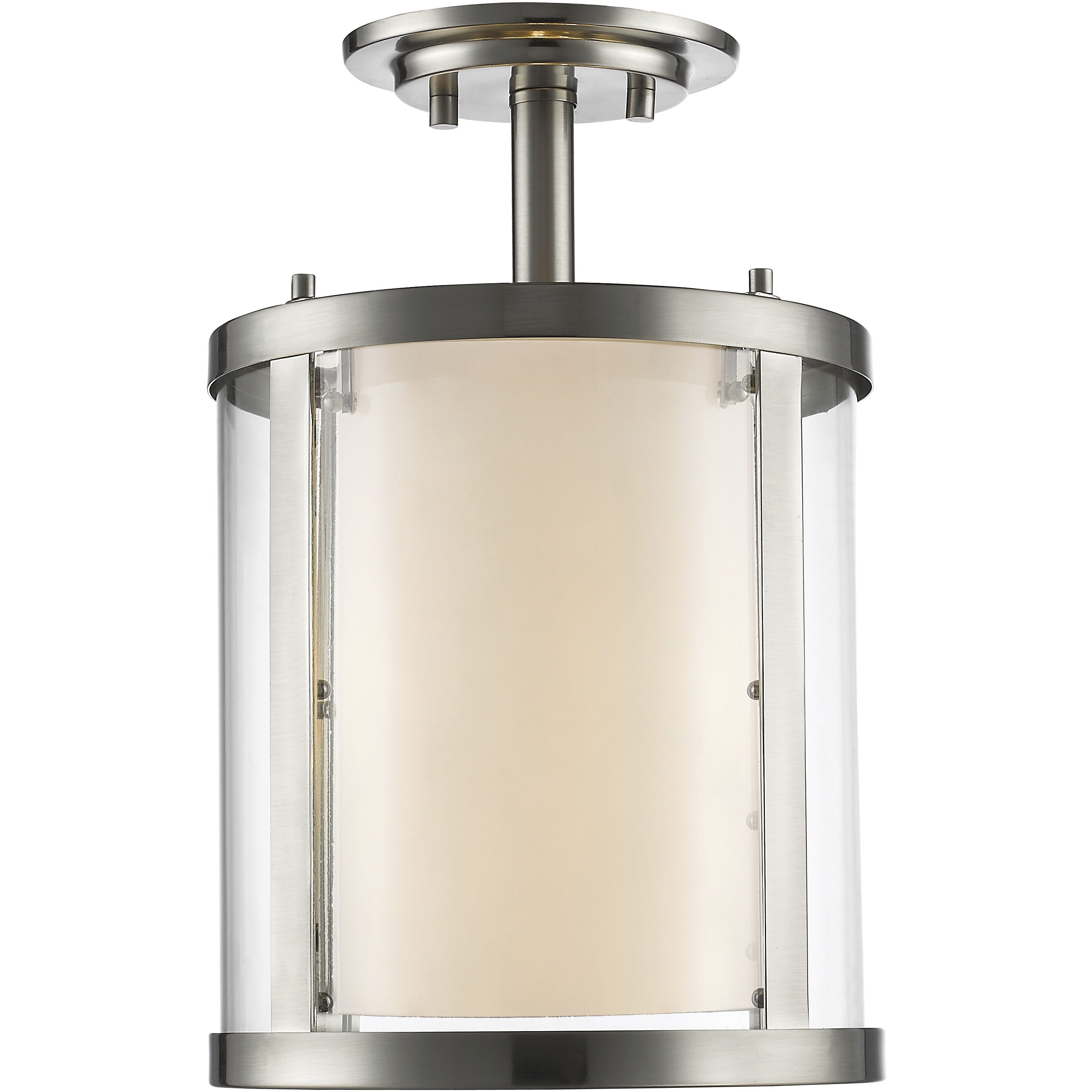 Willow 3 Light 9 inch Brushed Nickel Semi Flush Mount Ceiling Light