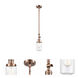 Franklin Restoration Dover LED 5 inch Antique Copper Mini Pendant Ceiling Light in Clear Glass, Franklin Restoration