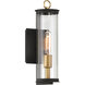 Cara 1 Light 14 inch Legacy Brass and Dark Matte Black Outdoor Wall Sconce