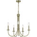 Spiez 5 Light 5 inch Antique Brass Chandelier Ceiling Light