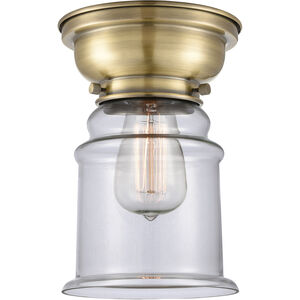Aditi Canton 1 Light 6 inch Antique Brass Flush Mount Ceiling Light in Incandescent, Clear Glass, Aditi