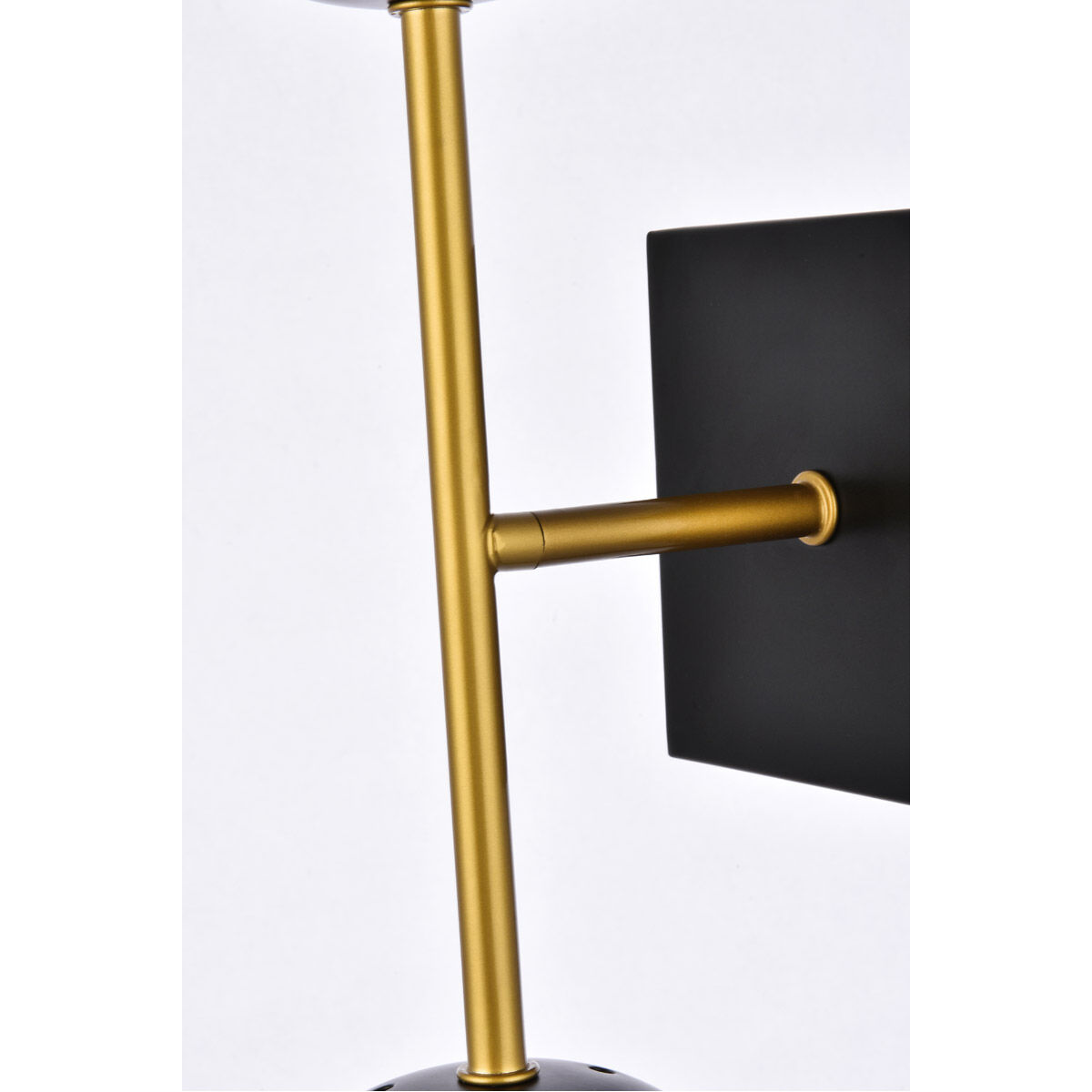 Neri 2 Light 7 inch Black and Brass Bath Sconce Wall Light