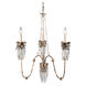 Venetian 3 Light 26 inch Hand-Painted Beige Patina Chandelier Ceiling Light, Flambeau