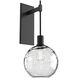 Terra 1 Light 9 inch Matte Black Indoor Sconce Wall Light in Terra Clear, Tempo