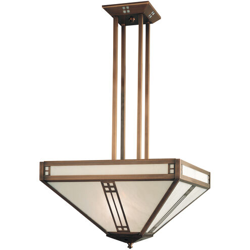 Prairie 8 Light 36 inch Rustic Brown Pendant Ceiling Light in Almond Mica