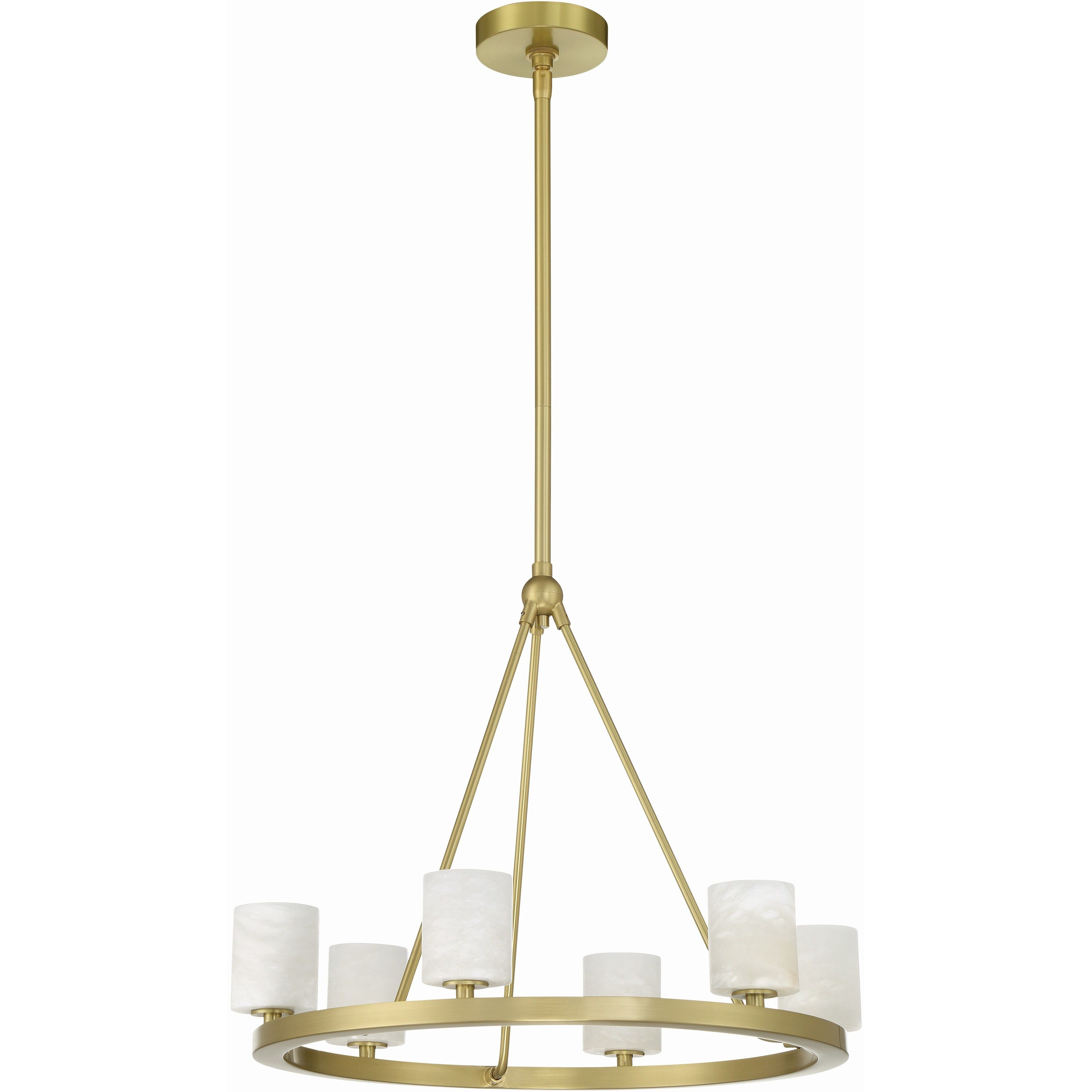 Aragon 6 Light 22.75 inch Soft Brass Chandelier Ceiling Light