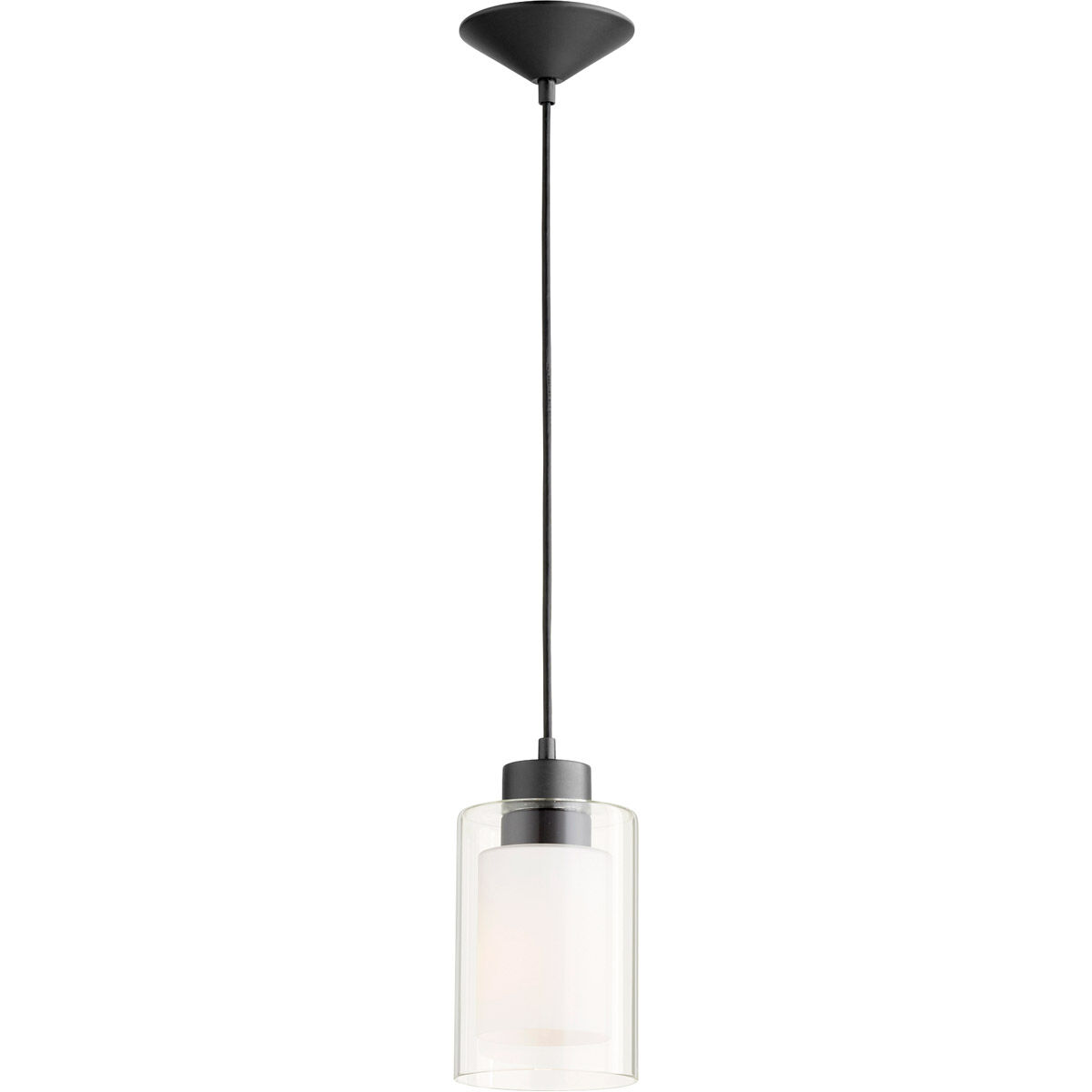 Fort Worth 1 Light 5 inch Noir Mini Pendant Ceiling Light in Clear and Frosted