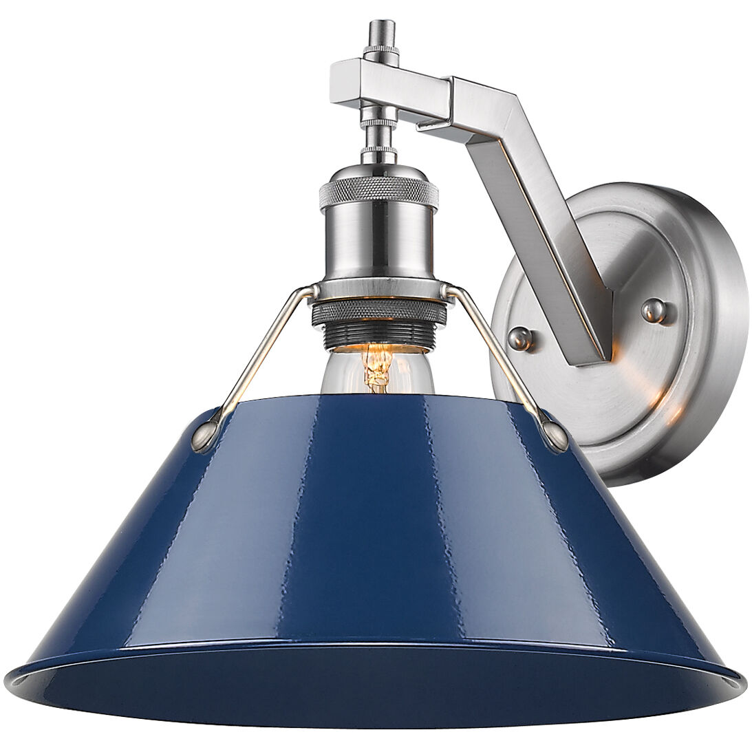 Yep Orwell 1 Light 10 inch Pewter Wall Sconce Wall Light in Navy, Damp