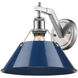 Yep Orwell 1 Light 10 inch Pewter Wall Sconce Wall Light in Navy, Damp