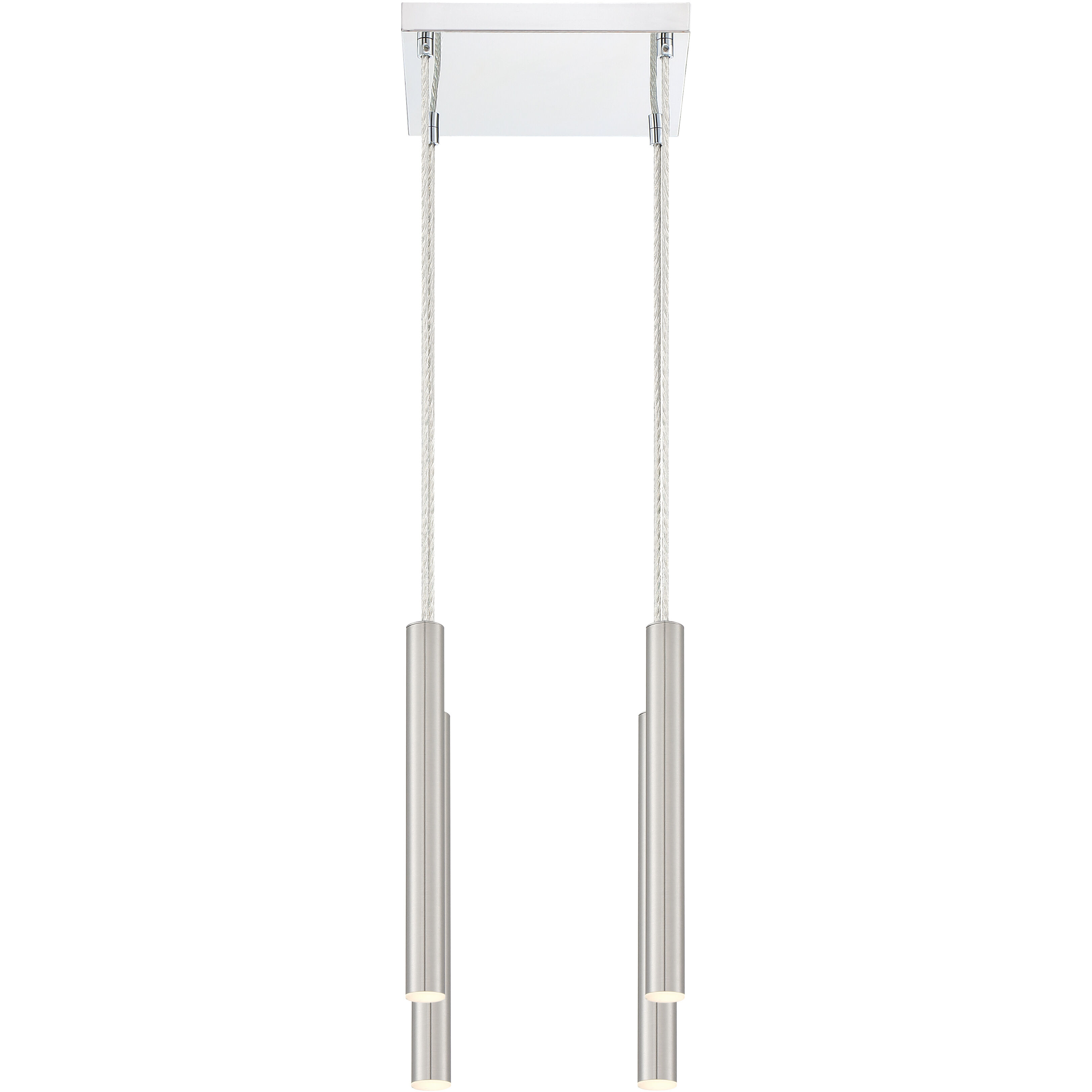 Forest LED 9.5 inch Chrome Chandelier Ceiling Light in Brushed Nickel Steel, 4, 11