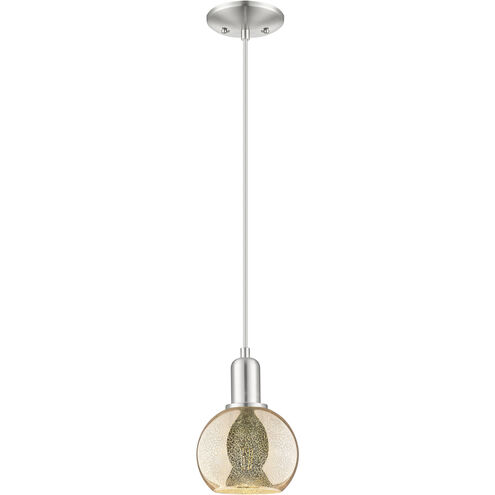 Arcadia Athens 1 Light 5.88 inch Brushed Satin Nickel Mini Pendant Ceiling Light in Mercury