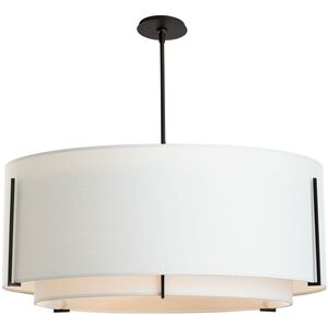 Exos Double Shade 3 Light 37.2 inch Modern Brass Large Scale Pendant Ceiling Light in Natural Anna