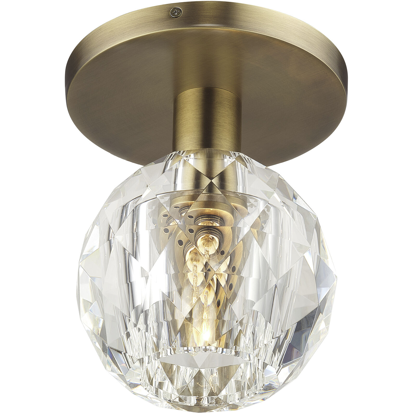 Whitfield 1 Light 7 inch Natural Brass Semi-Flush Ceiling Light
