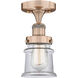 Canton 1 Light 5.25 inch Antique Copper Semi-Flush Mount Ceiling Light