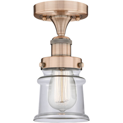 Canton 1 Light 5.25 inch Antique Copper Semi-Flush Mount Ceiling Light