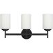 Wynona 3 Light 22.5 inch Matte Black Vanity Light Wall Light