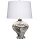 Maurice 25.5 inch 150 watt Matte Cream with Brown Accents Table Lamp Portable Light