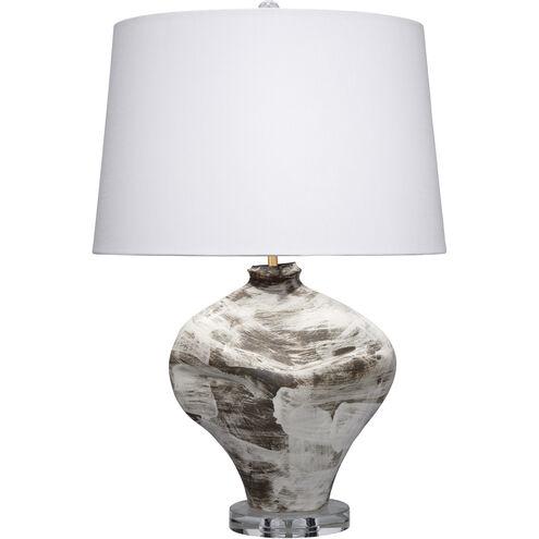 Maurice 25.5 inch 150 watt Matte Cream with Brown Accents Table Lamp Portable Light