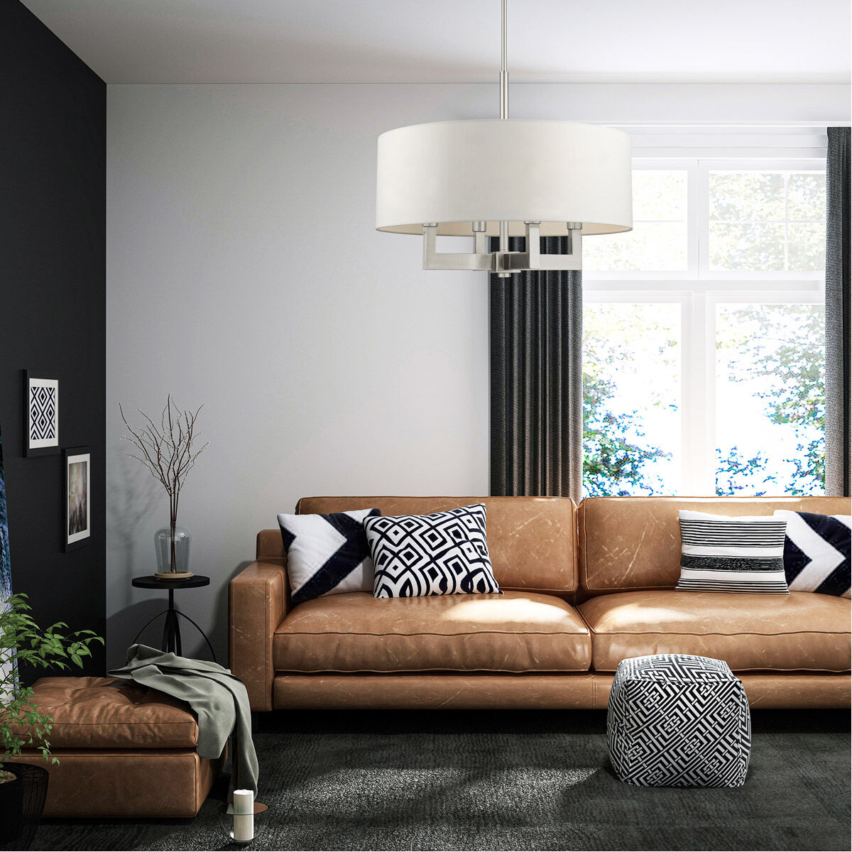 Cresthaven 4 Light 24 inch Brushed Nickel Chandelier Ceiling Light