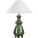 Green Thumb 27.5 inch 150 watt Moss Green and Brass Table Lamp Portable Light