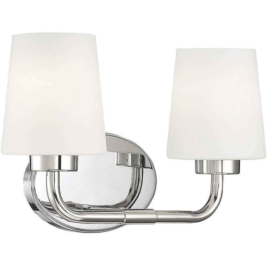 Capra 2 Light 15 inch Polished Nickel Bathroom Vanity Light Wall Light, Essentials