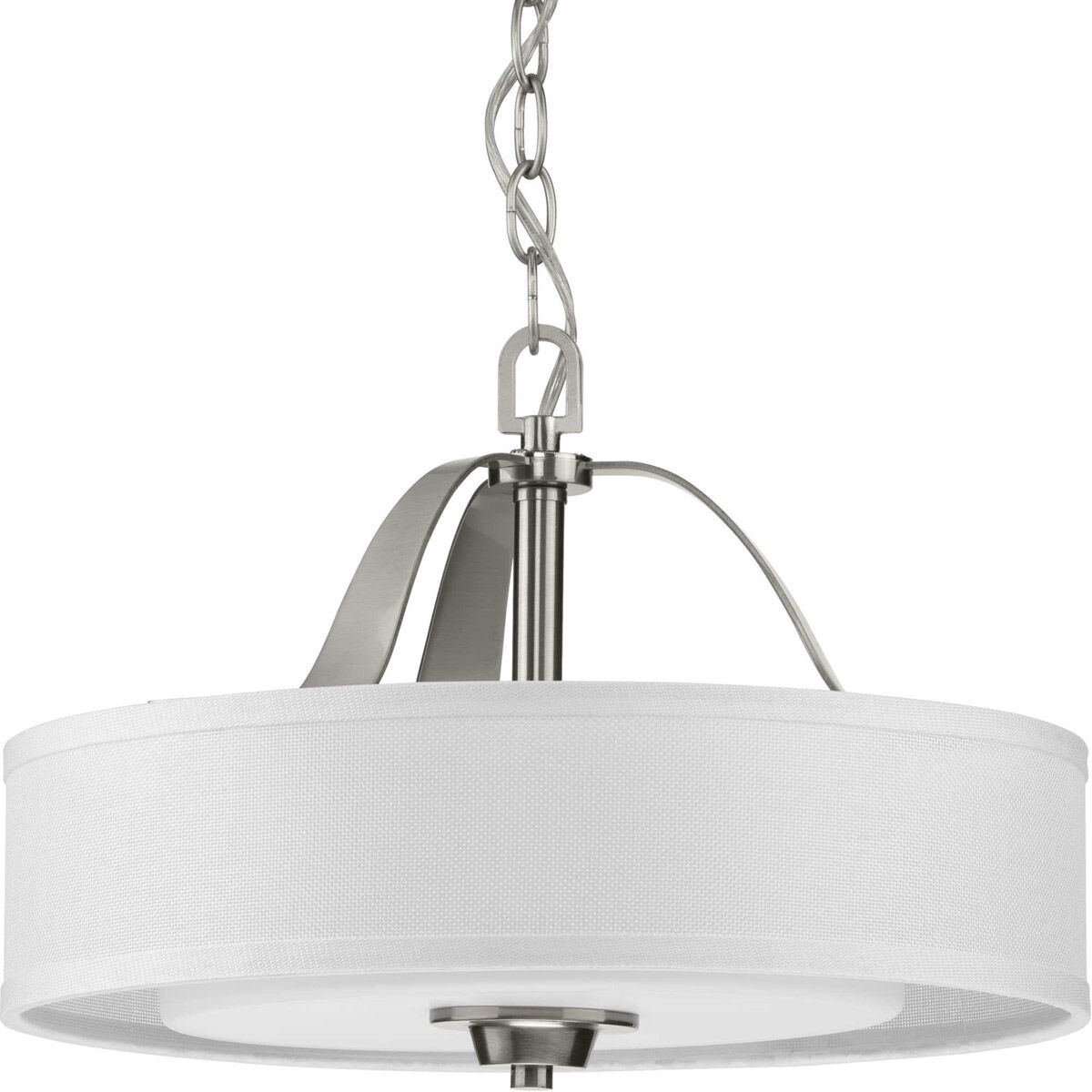 Kene 2 Light 16 inch Brushed Nickel Semi-Flush Mount Convertible Ceiling Light