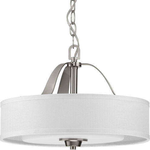 Kene 2 Light 16 inch Brushed Nickel Semi-Flush Mount Convertible Ceiling Light